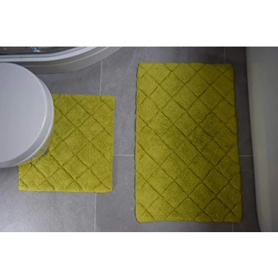 Image of Rapport Home Kyra Bath, Cotton, Jive, Bathmat (76 x 46cm), Pedestal mat (46 45 cm)