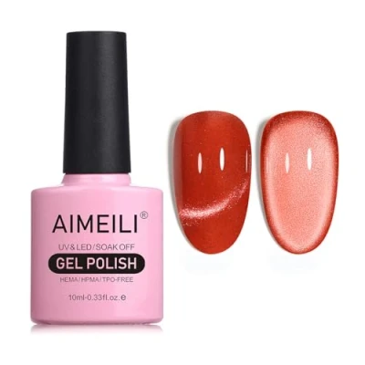 Image of AIMEILI Magnetic Gel Nail Polish Cat Magnet Eye Polish, UV LED Soak Off Glitter Varnish Art Manicure Pedicure, Long Lasting &amp; Easy to Apply 10ml 727