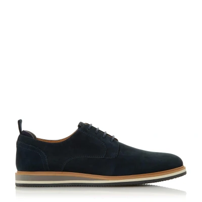 Image of Dune Mens BUCATINI Wedge Sole Lace Up Shoes Size UK 6 Flat Heel Derby Navy