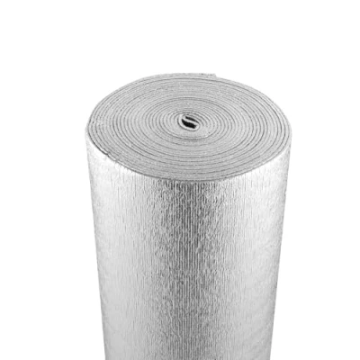 Image of VEVOR Double Reflective Insulation Roll, Foam Core Radiant Barrier, 5.5mm 48 in x 50 ft, Sided Aluminum Foil EPE Heat Shield, Thermal Roll for Window RV Roof