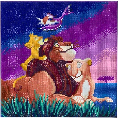Image of CAK DNY701M: Lion King Family, 30x30cm Crystal Art Kit