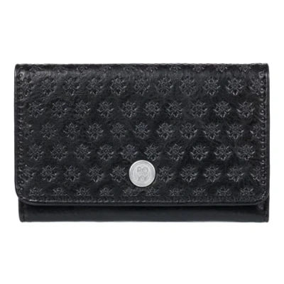 Image of Roxy Women&#039;s Stylish Textured Vegan Friendly Faux Leather Trifold Wallet with Embossed Artwork, Anthracite, Crazy Diamond, Diamond