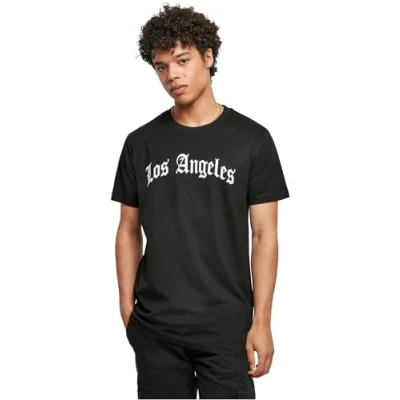 Image of Mister Tee LOS Angeles Wording Print Tshirt, Men&#039;s, Size: Large, Black