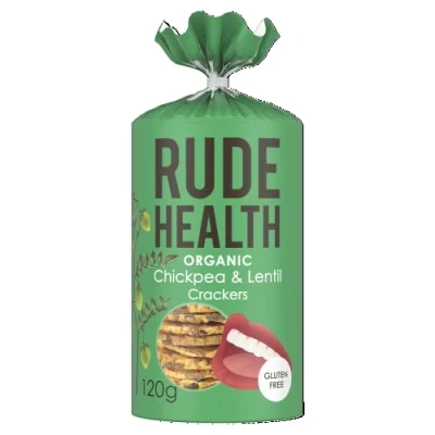 Image of Rude Health 8 x 120g Organic Gluten Free Chickpea and Lentil Crackers, Award Winning, &amp; Vegan, 100% Recyclable Packaging