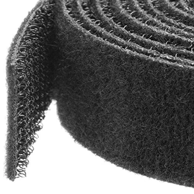 Image of StarTech.com 25ft. Hook and Loop Roll Cut to Size Reusable Cable Ties Bulk Industrial Wire Fastener Tape Adjustable Fabric Wraps Black (HKLP25)