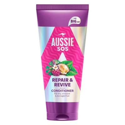 Image of Aussie SOS Repair &amp; Revive Conditioner 350 ml to Leave Dry, Stressed and Damaged Hair Feeling Soft, Smooth Hydrated, Protects against Future Damage, Vegan, Infused with Australian Superfoods