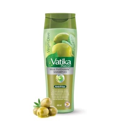 Image of Vatika Naturals Multivitamin Olive Shampoo 400ml, Enriched With Virgin &amp; Multivitamin, For Anti Fizz Coats, Conditioning Softening Hair