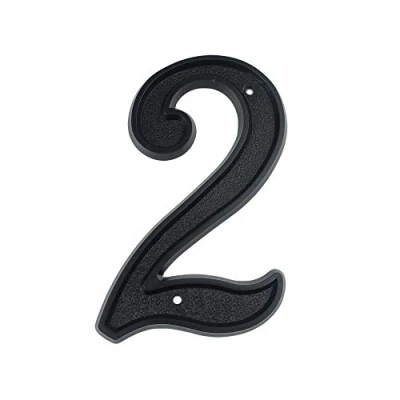Image of HASWARE House Number 5.5 inch (139mm) Modern Door Numbers Street Home Address Numerals,Black ABS Plastic (2)