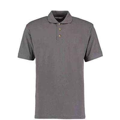 Image of Kustom Kit Mens Short Sleeve Polo Shirts, Charcoal, Medium. KK400