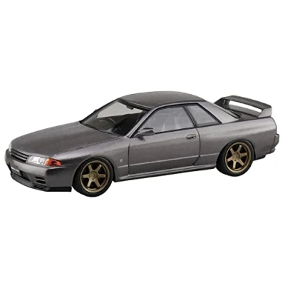 Image of Aoshima Nissan R32 Skyline GT R Custom Wheel Gun Gray 1/32 Model Kit (Net)