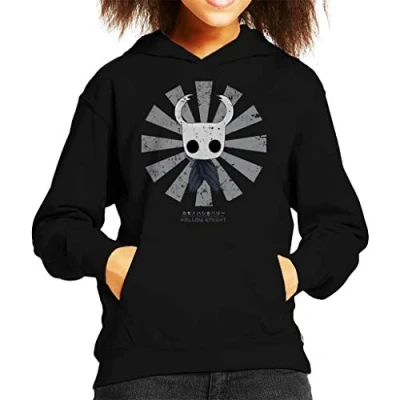 Image of Cloud City 7 Hollow Knight Retro Japanese Kid&#039;s Hooded Sweatshirt Black
