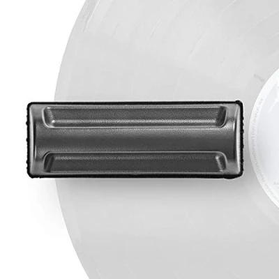 Image of Nedis Antistatic Microfiber Vinyl Record Dust Brush with Handle &amp; Velvet Bag, Black,