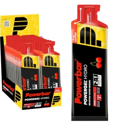 Image of Powerbar PowerGel Hydro Cherry 24x67ml High Carb Energy Gel + Sodium 51 mg Caffeine