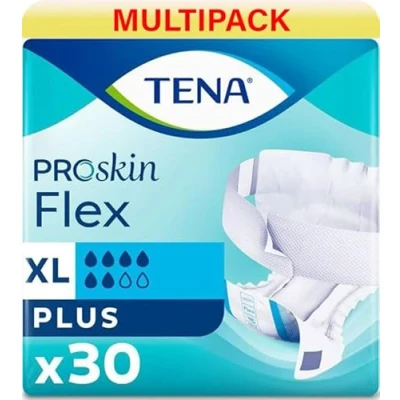 Image of TENA ProSkin Flex Plus Size Extra Large 6 Drops Incontinence Slips All in One 3 Pack of 30