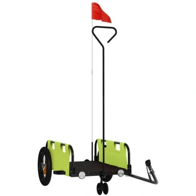 Image of vidaXL Bike Trailer Green Oxford Fabric and Iron