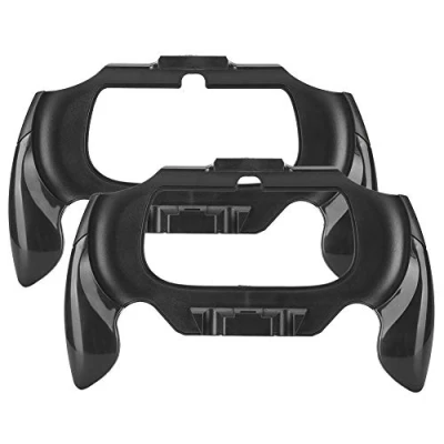 Image of ASHATA 2Pcs Hand Grip for PS Vita 2000, Plastic Trigger Handle Holder Case Bracket Gamepad Handlebar Handgrip Support Accessory(black)