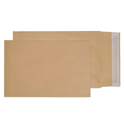 Image of Blake Purely Packaging B4 352 x 250 50 mm 140 gsm Peel &amp; Seal Gusset Pocket (45070) Manilla Pack of 125