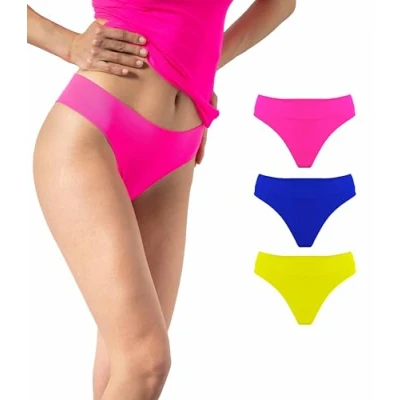 Image of Risalti Underwear Women Brazilian Microfibre Briefs 3 Pack Women&#039;s Knickers Seamless, Pants For Women, Softer Than Cotton Made In Italy