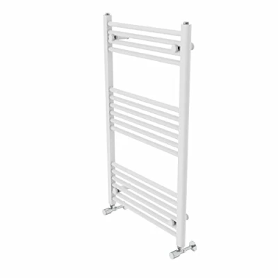 Image of Warmehaus Contemporary Straight Bathroom Ladder Radiator Heated Towel Rail 1000 x 600mm Warmer Central Heating White