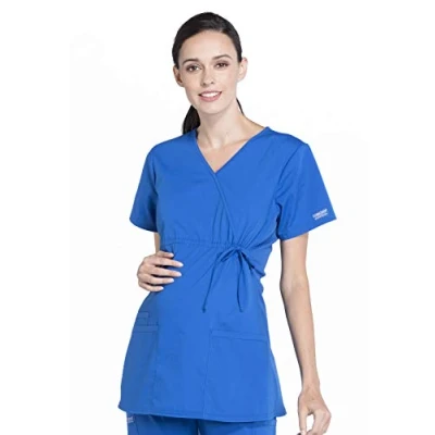 Image of Cherokee Workwear Professionals WW685 Women&#039;s Maternity Mock Wrap Solid Scrub Top