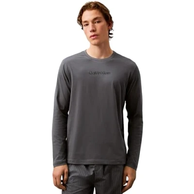 Image of Calvin Klein Men&#039;s L/S Crew Neck 000nm2771e T Shirt, Grey (Turbulence), XL