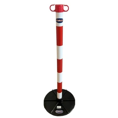 Image of Way4Now Red White Demarcation Chain Support Post With Base
