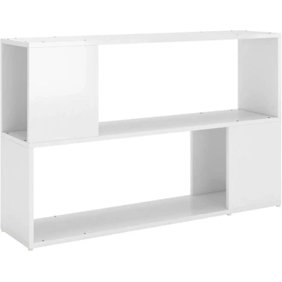 Image of vidaXL Book Cabinet High Gloss White 100x24x63 cm Engineered Wood