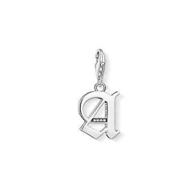 Image of Thomas Sabo Women Charm Pendant Letter A Club 925 Sterling Silver 1581 643 21