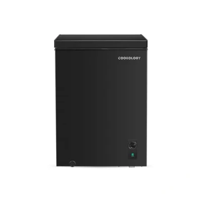 Image of Cookology CCFZ142BK Freestanding Chest Freezer 142 Litre Capacity Suitable for Outbuildings and Garages Refrigeration Modes Easy Temperature Control 4 Star Rating Black