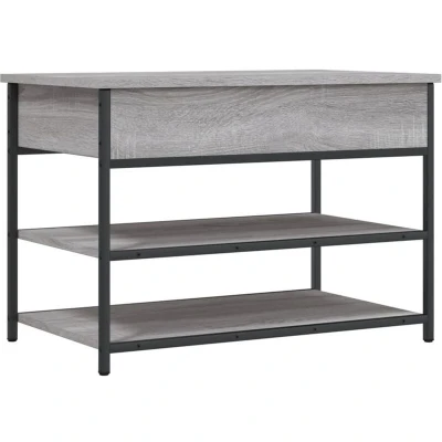 Image of vidaXL Shoe Bench Grey Sonoma 70x42.5x50 cm Engineered Wood