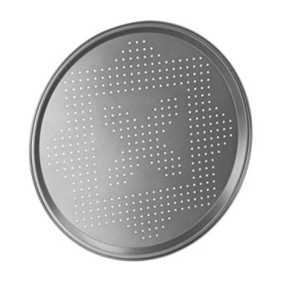 Image of Chef Aid 226054 Pizza Pan, Steel, Gray