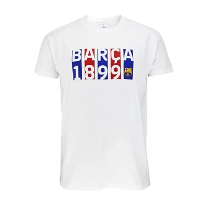 Image of FC Barcelona T Shirt Official Flag White Barça, Unisex, XXL
