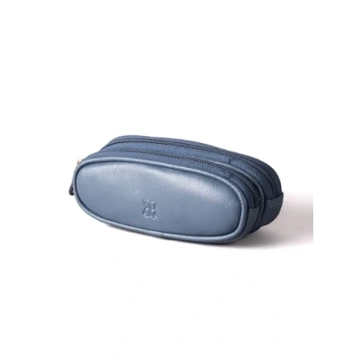 Image of Lakeland Leather Real Double Twin Pair Unisex Glasses Case (Navy)