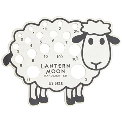 Image of Lantern Moon Knitting Needle Gauge Reversible US and Metric Sliver Plated Sheep for Pin Sizes 2 9mm/ 0 13, Silver