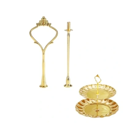 Image of Cake Stand Handle, Multi Tiers Cupcake Tray Handle Fruit Plate Hardware Centre Fittings for Birthday Party Anniversary or Daily Use (Plate is Not Included)(2 Crown Gold)