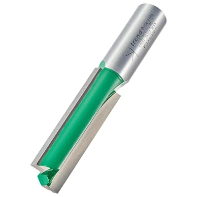 Image of Trend CraftPro Straight Two Flute Router Cutter Bit, 1/2 Inch Shank, 15mm Cut Diameter &amp; 50mm Length, Tungsten Carbide Tipped, C024CX1/2TC