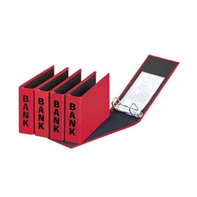 Image of Bank File Ring Binder DL 2 Rings Assorted Colours red