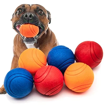 Image of Petopedia 6x 6cm Solid Core Rubber Ball HIGH BOUNCING Dog Toys Indestructible Virtually Tough Interactive for Boredom Strong Balls Dogs Play (ALL (Pack of 6), 6cm)