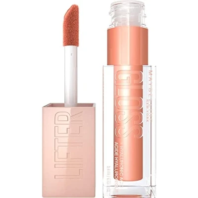 Image of Maybelline New York Lifter Gloss, Plumping &amp; Hydrating Lip Gloss with Hyaluronic Acid, 5.4 ml, Shade: 007, Amber