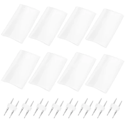 Image of LT Easiyl 8 Pairs Rope Light 2 Wire Installation Accessory Coupler with Heat Shrink Sleeve Pin RGB LED Strip Connectors for 13mm Diameter String Lights