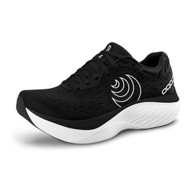 Image of Topo Athletic Women&#039;s Lightweight Comfortable 5MM Drop Atmos Road Running Shoes, Shoes for Running, Black/White, 5 UK