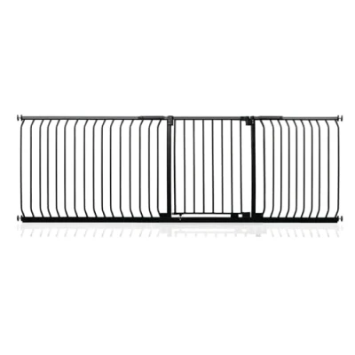 Image of Safetots Elite Pressure Safety Gate, 234cm 243cm, Matt Black, Fit Stair Baby Gate for Doors Hallways and Spaces, Barrier, Easy Installation