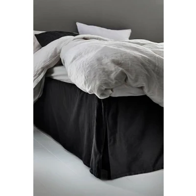 Image of Jotex Colour Bed Skirt Organic Cotton Skirt, Height 45 cm Black, 120 x 200