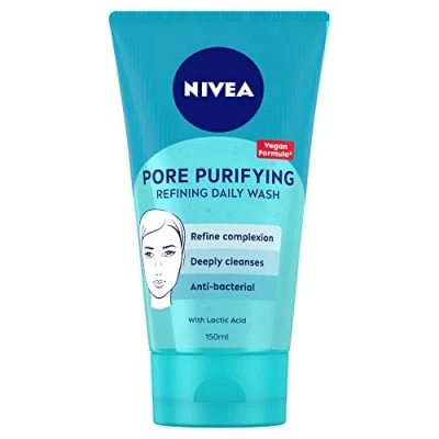 Image of NIVEA PURIFY PORES Daily Wash Scrub (150 ml), Purifying Face Scrub, Facial Prevents Blackheads, Exfoliating with Natural Magnolia Extract and Lactic Acid