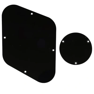 Image of Musiclily LP Control Back Plate and Rear Toggle Switch Cover Set for USA Les Paul Electric Guitar, 1Ply Black