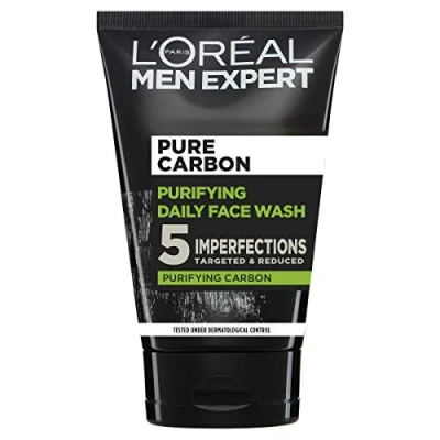 Image of L&#039;Oreal Paris Men Expert Face Wash Pure Charcoal, Glycerin, and Salicylic acid Blackhead Cleanser for Men, 100 ml (Pack of 1)