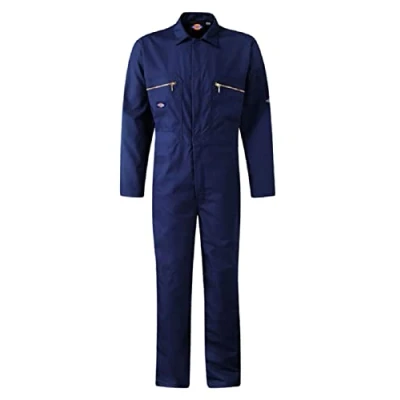 Image of Dickies Mens Redhawk Overall Sizes 38R 60R&#039;&#039; NAVY Zip Closure Highly Durable Reinforced Knee to Take Pads Two Zipped Chest Pockets (56R, NAVY)