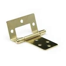 Image of 2X Brass,CRANKED,Flush Hinges 50mm Door Wood Furniture Cupboard Cabinet (1)