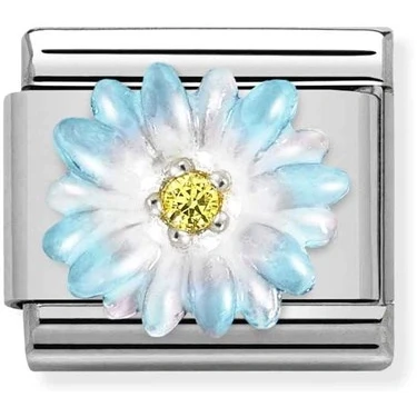 Image of Nomination Light Blue Flower Charm