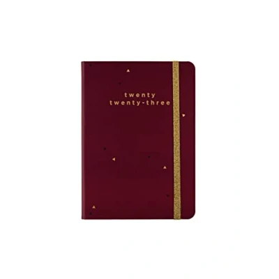 Image of Letts Golden A6 week to view 2023 diary burgundy